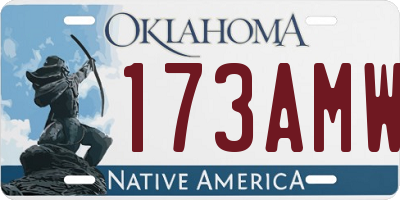 OK license plate 173AMW