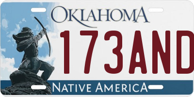 OK license plate 173AND
