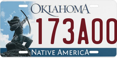 OK license plate 173AOO