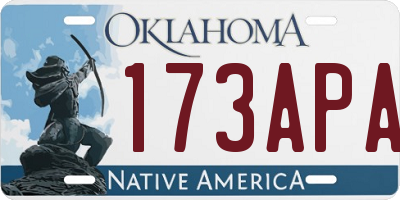 OK license plate 173APA