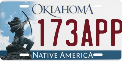 OK license plate 173APP