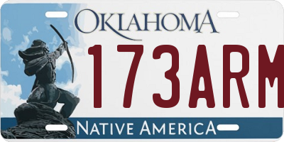 OK license plate 173ARM