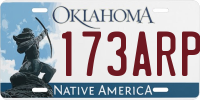 OK license plate 173ARP