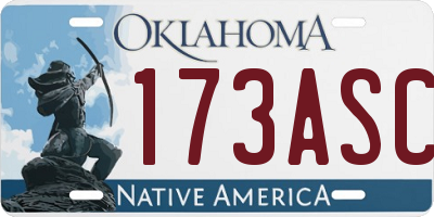 OK license plate 173ASC