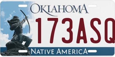 OK license plate 173ASQ