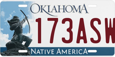OK license plate 173ASW