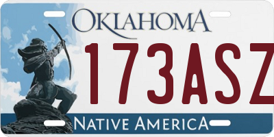 OK license plate 173ASZ