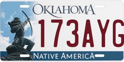 OK license plate 173AYG