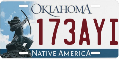 OK license plate 173AYI