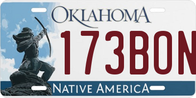 OK license plate 173BON