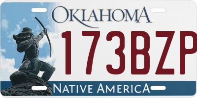 OK license plate 173BZP