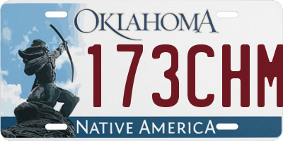 OK license plate 173CHM