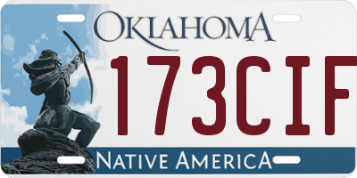OK license plate 173CIF