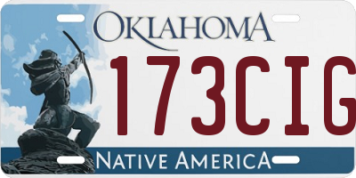 OK license plate 173CIG