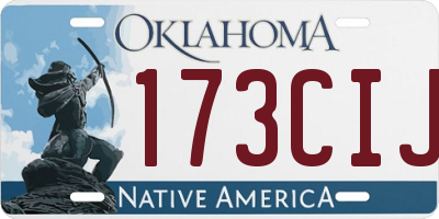 OK license plate 173CIJ