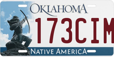 OK license plate 173CIM