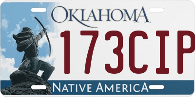 OK license plate 173CIP
