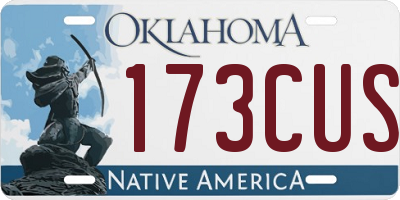 OK license plate 173CUS