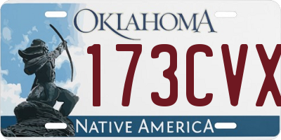 OK license plate 173CVX