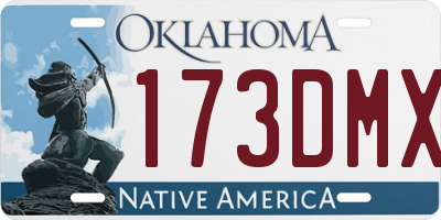 OK license plate 173DMX
