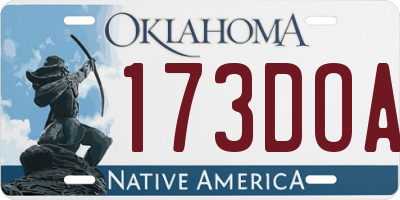 OK license plate 173DOA