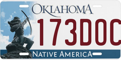 OK license plate 173DOC