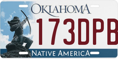 OK license plate 173DPB