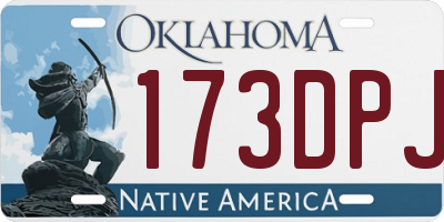 OK license plate 173DPJ