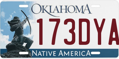 OK license plate 173DYA