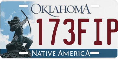 OK license plate 173FIP