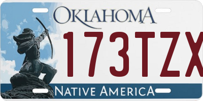OK license plate 173TZX