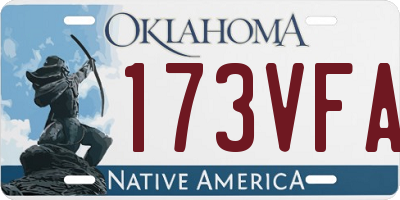 OK license plate 173VFA