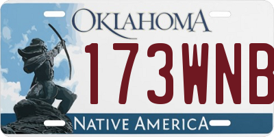 OK license plate 173WNB