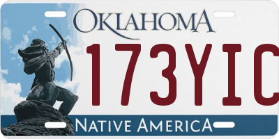 OK license plate 173YIC