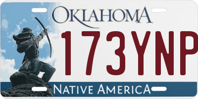 OK license plate 173YNP