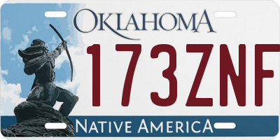 OK license plate 173ZNF