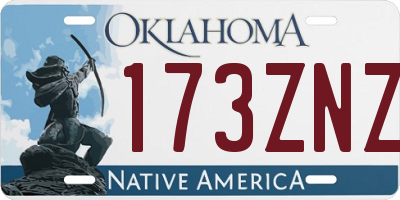 OK license plate 173ZNZ