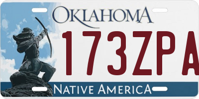 OK license plate 173ZPA