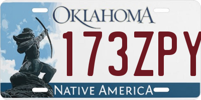 OK license plate 173ZPY