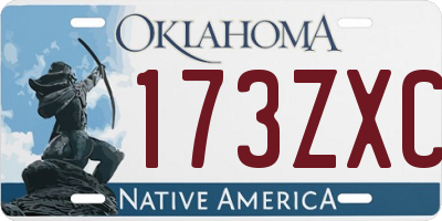 OK license plate 173ZXC