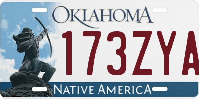 OK license plate 173ZYA
