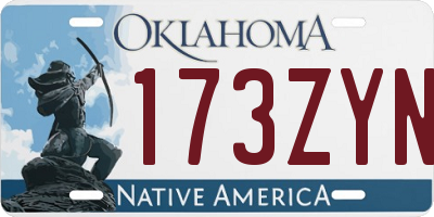 OK license plate 173ZYN