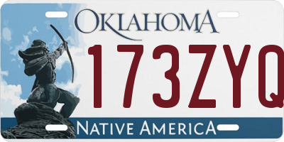 OK license plate 173ZYQ