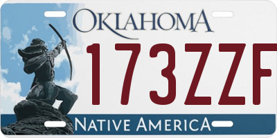 OK license plate 173ZZF