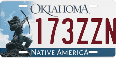 OK license plate 173ZZN