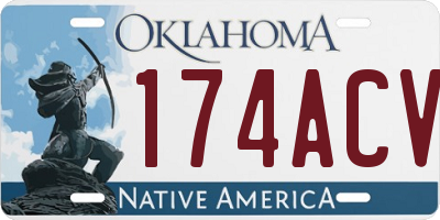 OK license plate 174ACV
