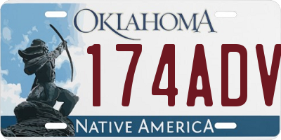 OK license plate 174ADV