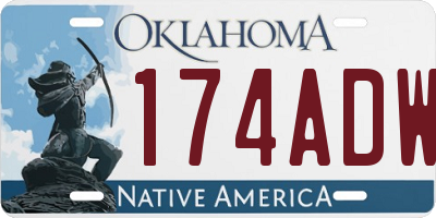 OK license plate 174ADW