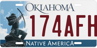 OK license plate 174AFH