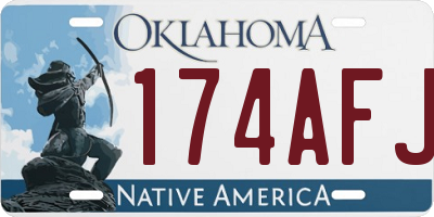 OK license plate 174AFJ